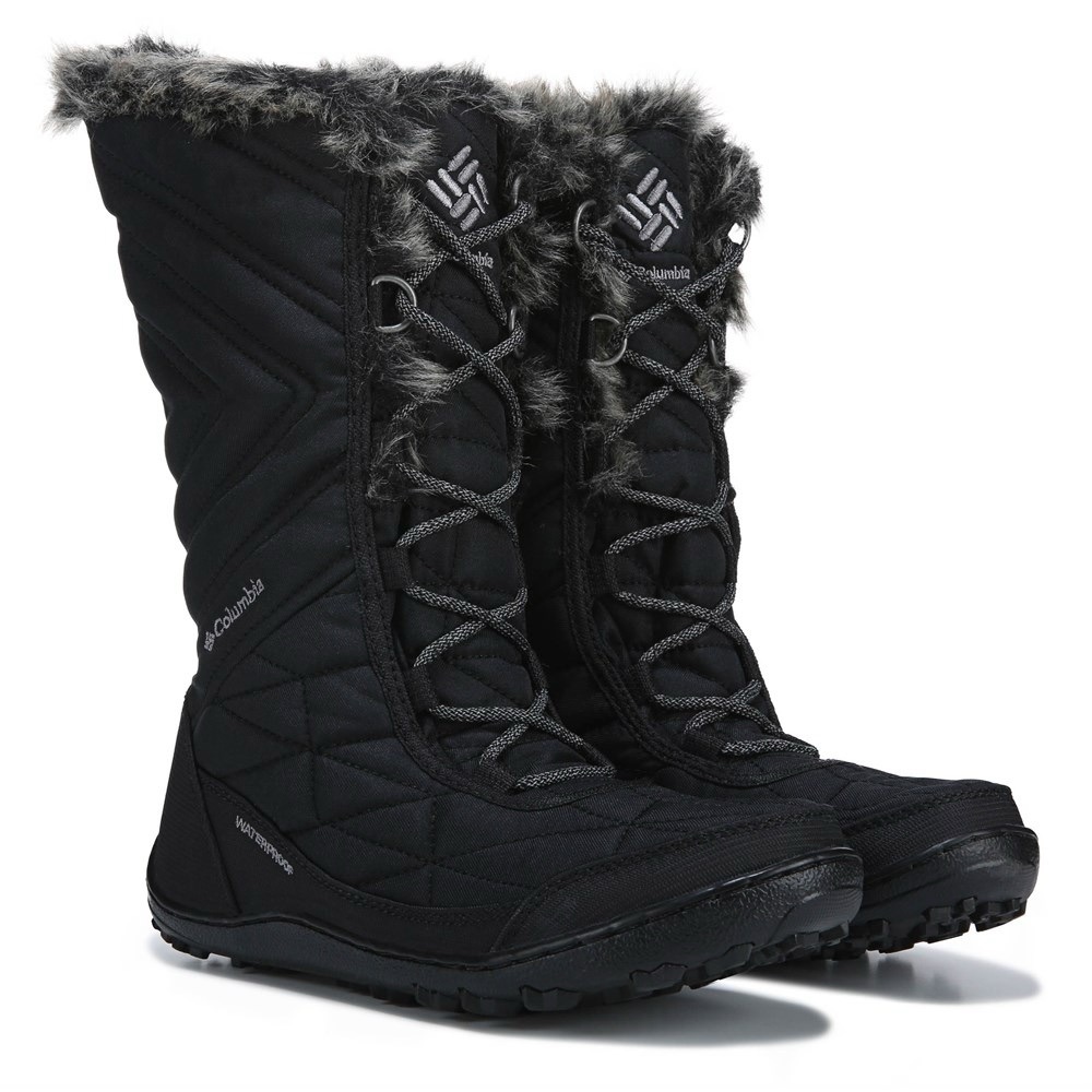 Columbia Black Winter Boots with Faux Fur Trim